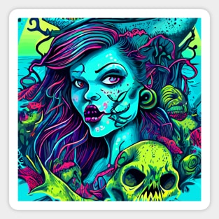 Zombie Mermaid Magnet